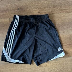 Adidas Black Shorts with White Stripes